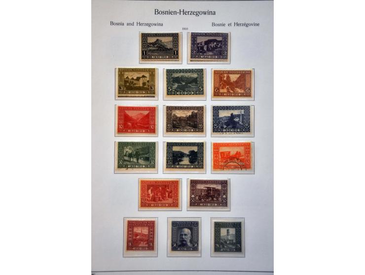 collection 1879-1918 including non-issued stamps Macedonia 1906 on album leaves