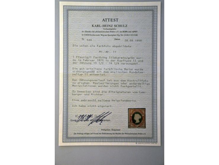 collection (14 ex.) between SG 2 and SG 28 mainly better ex. including 6 certificates (4x Schulz) 