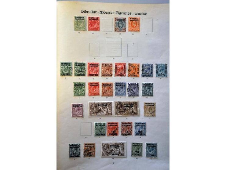 , Gibraltar and Morocco collection with better ex. on album leaves 