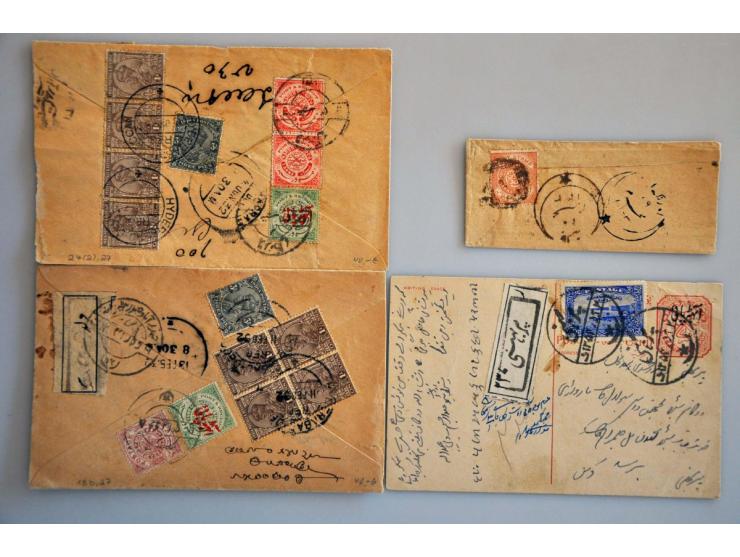 small collection of registered covers from Hyderabad, mixed frankings, in folder