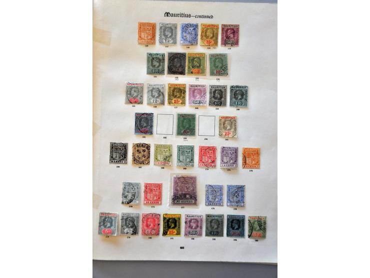 good collection 1854-1935 used with many better ex. including 2 certificates on album leaves and stock page 