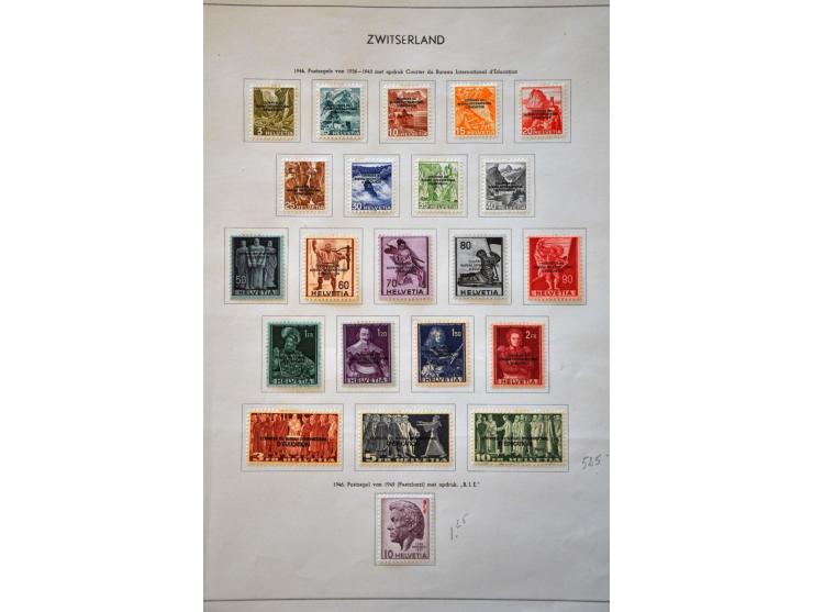 official 1918-1957 collection used with SdN 3-10 francs (2 types) and * with Nations Unies 5 centimes - 10 francs