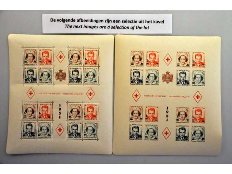 mostly */** including Red Cross blocks (Yv 3a, 3b, 4a and 4b ** (4b gum toned) in Davo binder