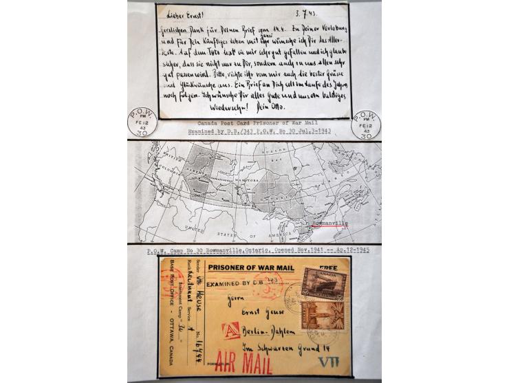 World War II, collection with a.o. POW post, slogans and lots of documentation in 5 binders