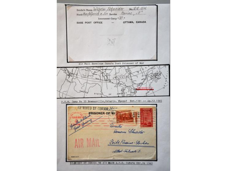 World War II, collection with a.o. POW post, slogans and lots of documentation in 5 binders