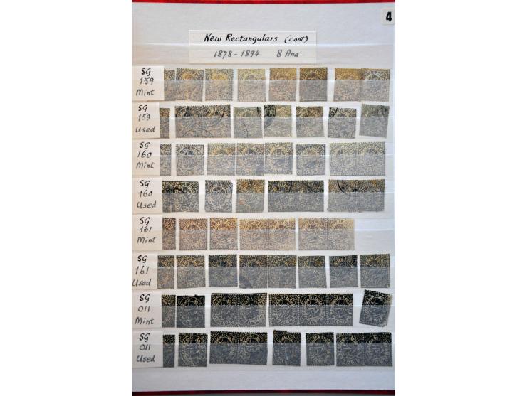 collection 1866-1894 used and */** including duplicates and forgeries in 2 stockbooks and small box