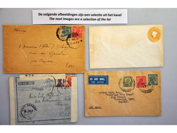 collection of covers and postal stationery, used and unused, some with militairy censors and FPO cancels, in small album