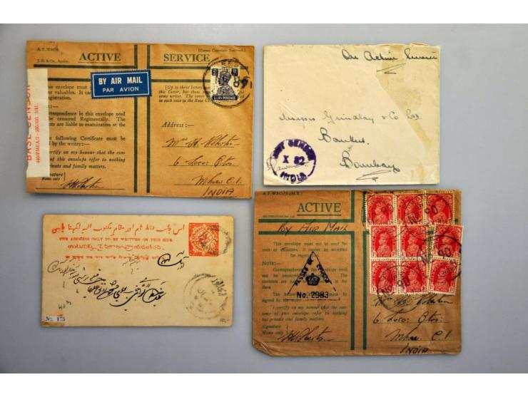 collection of covers and postal stationery, used and unused, some with militairy censors and FPO cancels, in small album