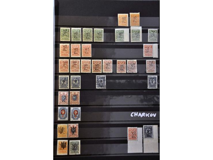 Civil War, collection with issues of the various armies, Armenia, Ukraine (including Trident overprints), Siberia etc. in 2 s