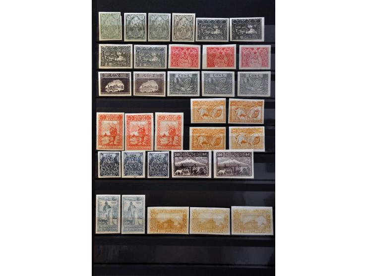 Civil War, collection with issues of the various armies, Armenia, Ukraine (including Trident overprints), Siberia etc. in 2 s