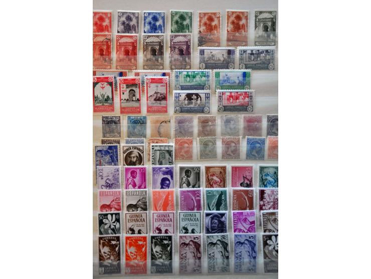 including Marrakech, Guinea, Ifni, Cabo Juby etc. with better ex. in 2 stockbooks, binder and folder
