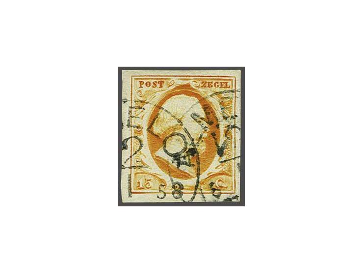 Almelo C (Ey R) op 15 cent donkeroranje, pracht ex. (miniem uitgestreken vouwtje)