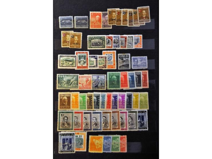 collection 1899-1977 */** in 2 Schaubek albums and stockbook. Older part many better sets stuck on paper!