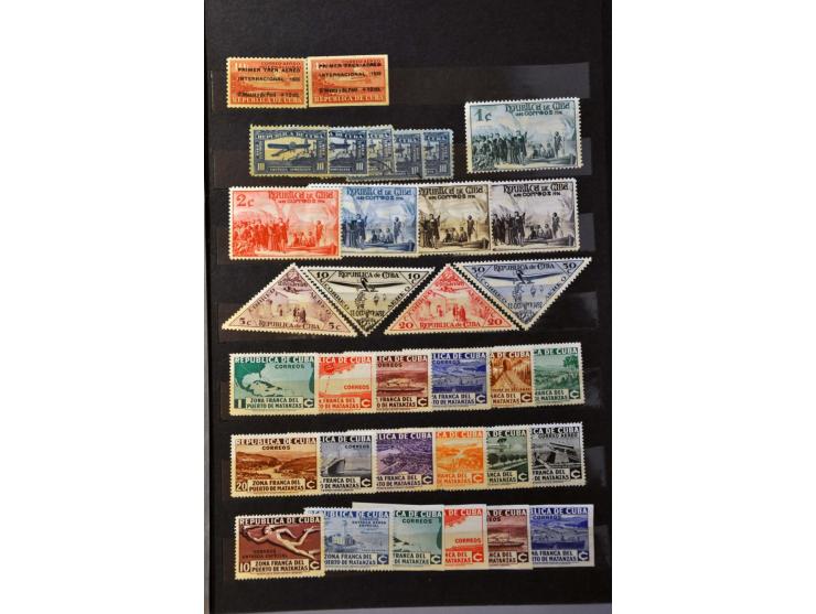collection 1899-1977 */** in 2 Schaubek albums and stockbook. Older part many better sets stuck on paper!