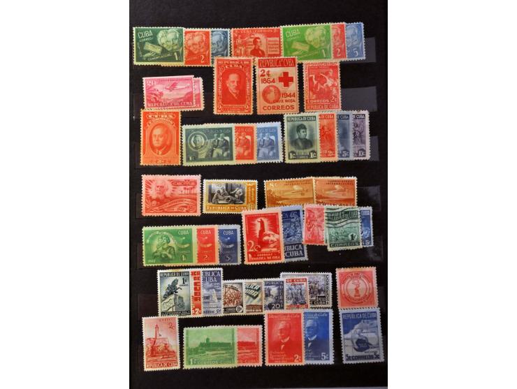 collection 1899-1977 */** in 2 Schaubek albums and stockbook. Older part many better sets stuck on paper!