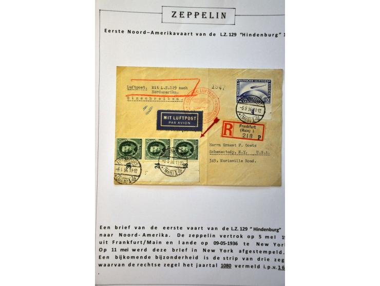 collection of about 130 Zeppelin covers including better flights and frankings, Treatypost, registered etc. on album leaves i