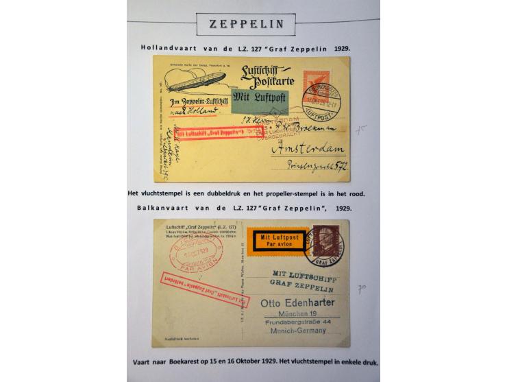 collection of about 130 Zeppelin covers including better flights and frankings, Treatypost, registered etc. on album leaves i
