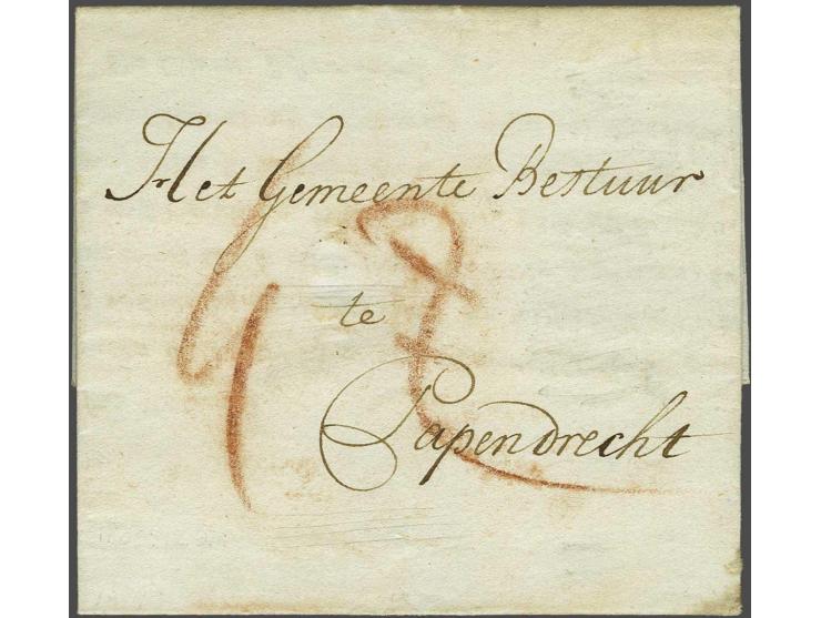 GORINCHEM pracht afdruk Massanstempel op achterzijde gedrukte brief van Ameide den 12 Herfstmaand 1809 (september) naar Papen