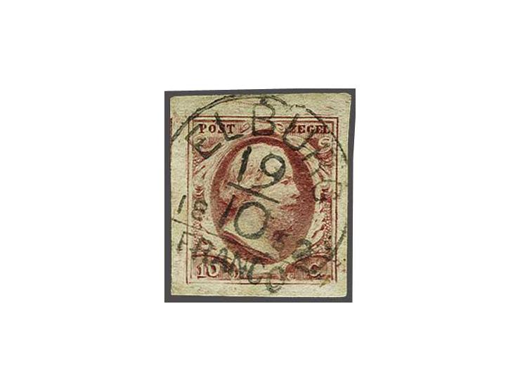 Elburg C (Ey 200) vrijwel volledig op 10 cent rood plaat IV pos. 3, pracht ex.