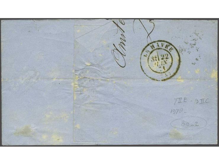 5 cent blauw type II tanding 13½ kleine gaten en 15 cent oranjebruin tanding 13½ kleine gaten op briefomslag van Amsterdam 20