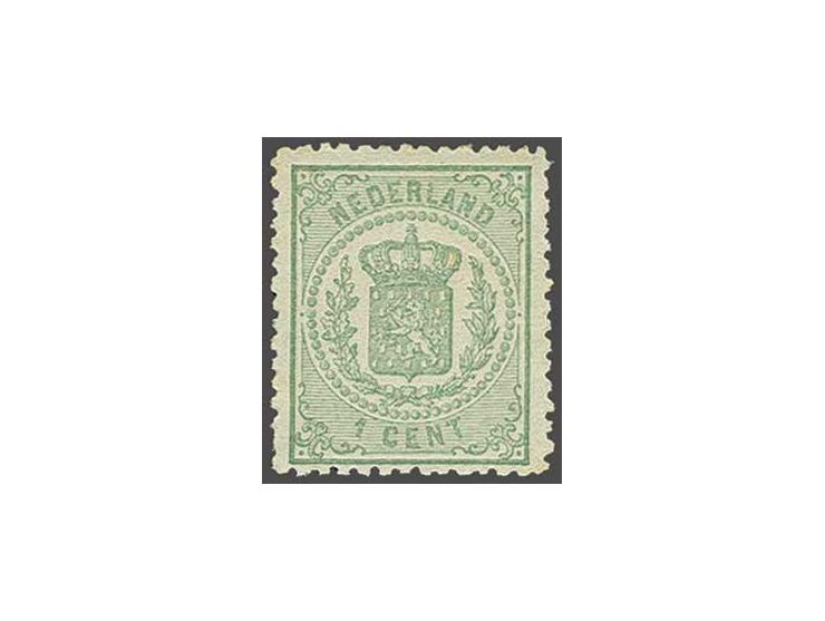 1 cent groen tanding 13¼ kleine gaten op dun papier, minimaal getint, cat.w. 330