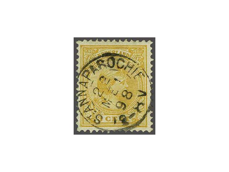 St. Annaparochie luxe afdruk op Hangend Haar 3 cent oranje, pracht ex. 