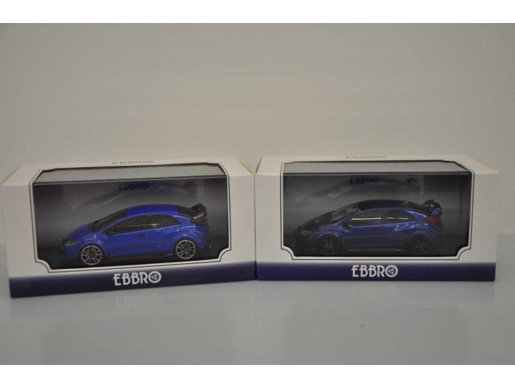 Honda Civic Type R 2015 (UK Version), Ebbro, 1:43, blue, Mint, Honda Civic Type R Concept 2014, Ebbro, 1:43, blue, Near Mint 