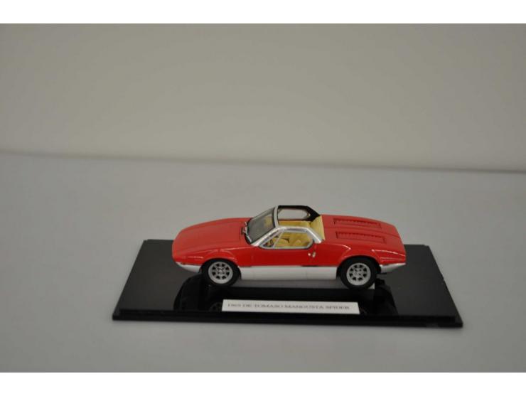 De Tomaso Mangusta Spider, Ban Seng, 1:43, red, Near Mint (rests of stickers on box), De Tomaso Mangusta, Minichamps, 1:43, b