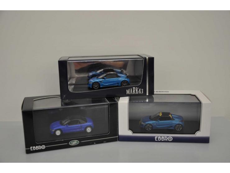 Honda S660 Mugen, Mark43, 1:43, blue, Excellent (scratches on windows), Honda S660, Ebbro, 1:43, blue, Excellent (stickers on