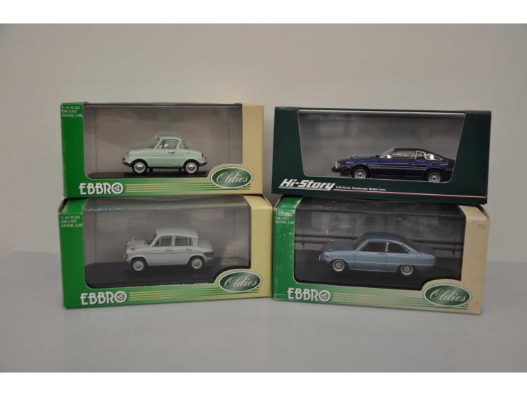 Mazda Cosmo Coupé Limited 1979, Hi-Story, 1:43, blue, Mint, Mazda Familia Presto Rotary Coupé, Ebbro, 1:43, blue, Excellent (