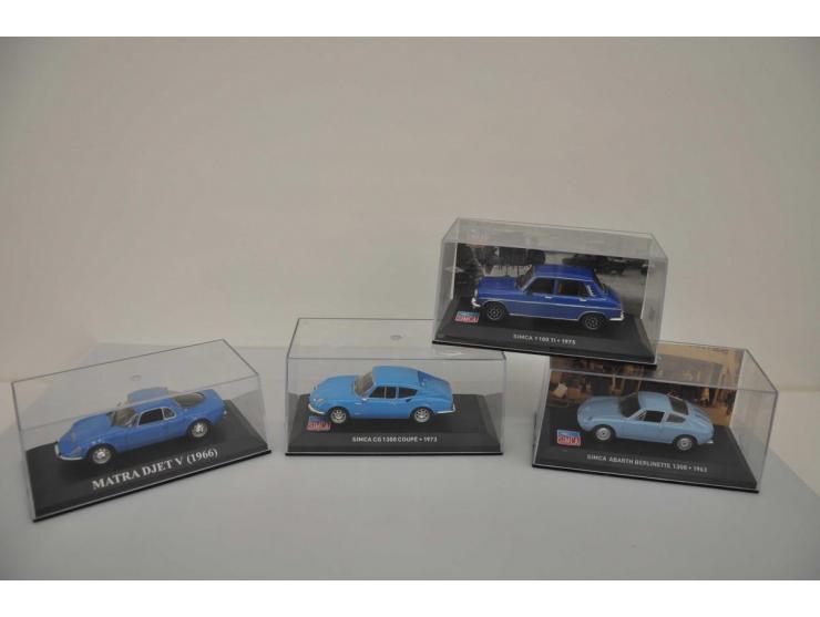 Simca Matra Jet V S 1967, Solido, 1:43, blue, Near Mint (rest of sticker on box), Simca Abarth Berlinette 1300 1962, Atlas, 1