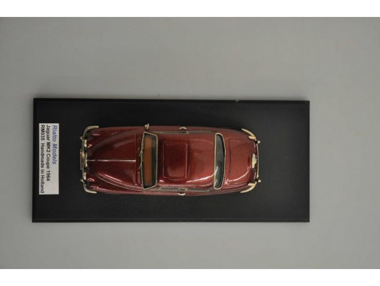 Jaguar Mk2 Coupé 1964, Rialto Models, hand built, 1:43, dark red, Mint.