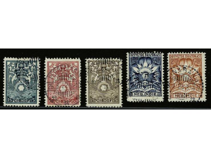 15 cent t/m 2½ gulden op BK2 na alle met langebalkstempel Sinabang 28-7-1923, pracht ex. met 2 certificaten Vleeming 2019, nr