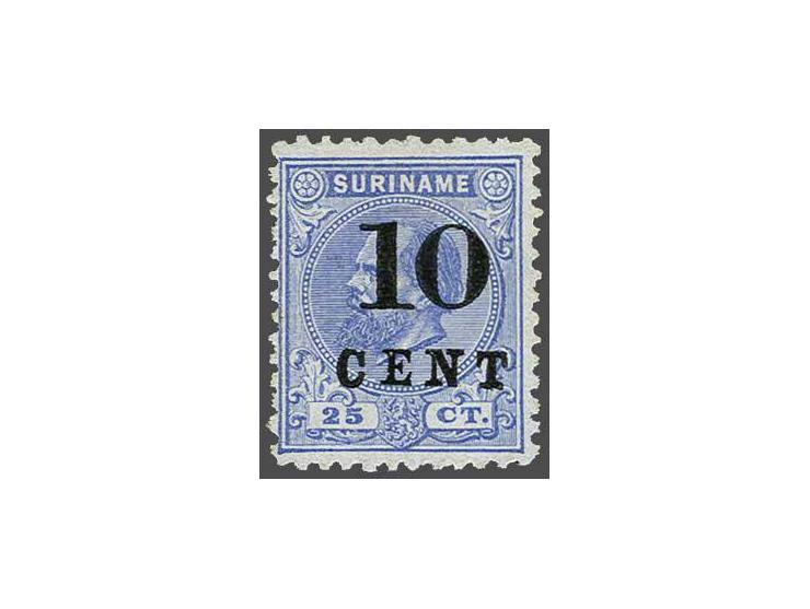 Hulpuitgifte 10 op 25 cent ultramarijn tanding 11½ x 12, pracht ex. gesigneerd Koopman, cat.w. 825
