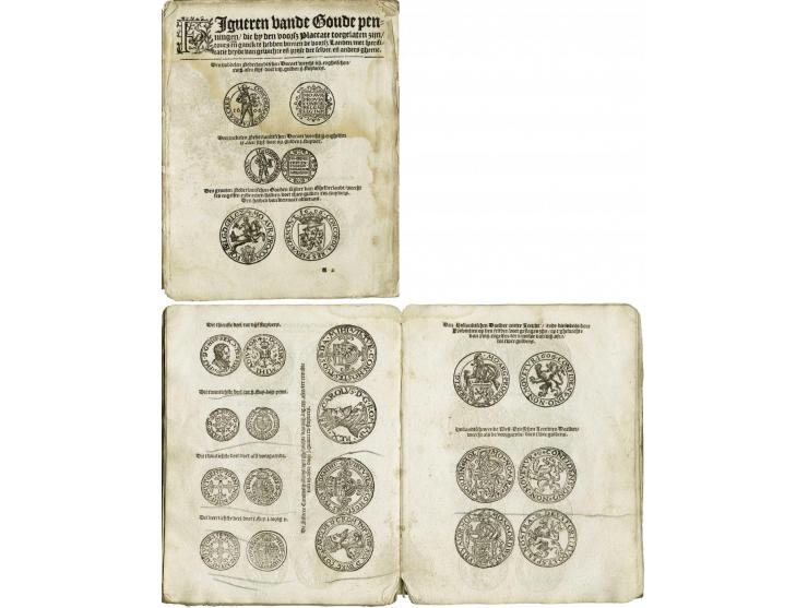 Tarievenlijst +/- 1620 "Figueren vande Goude penningen die by den voorts Placcate toegelaten zijn, cours en ganck te hebben b
