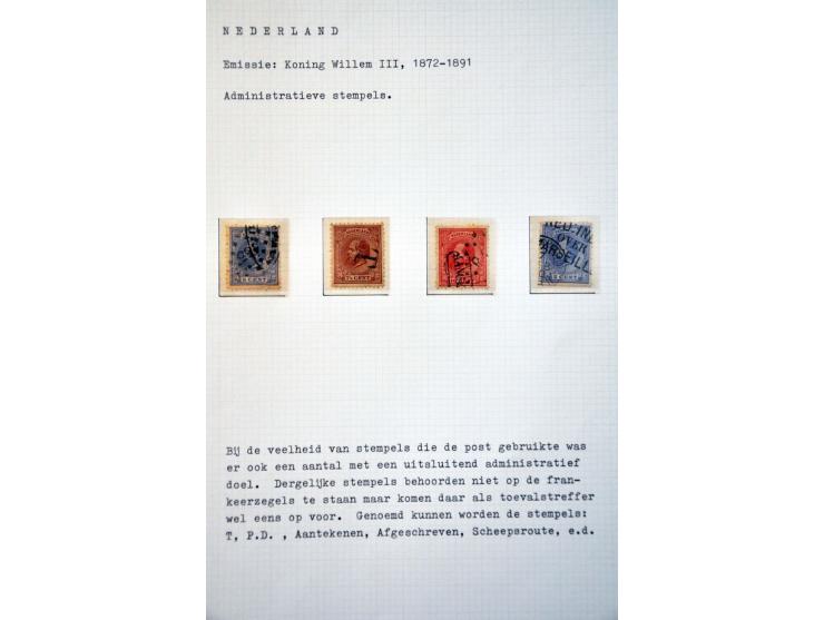 emissie 1872, gespecialiseerde collectie met tandingen, stempels en veel poststukken met beter materiaal, keurig beschreven e