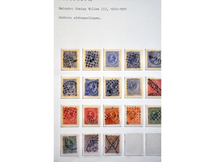 emissie 1872, gespecialiseerde collectie met tandingen, stempels en veel poststukken met beter materiaal, keurig beschreven e