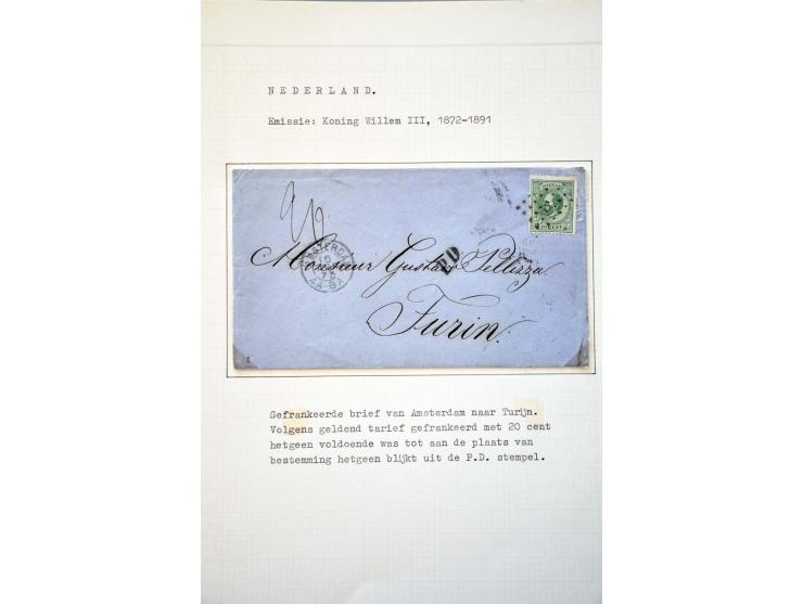 emissie 1872, gespecialiseerde collectie met tandingen, stempels en veel poststukken met beter materiaal, keurig beschreven e