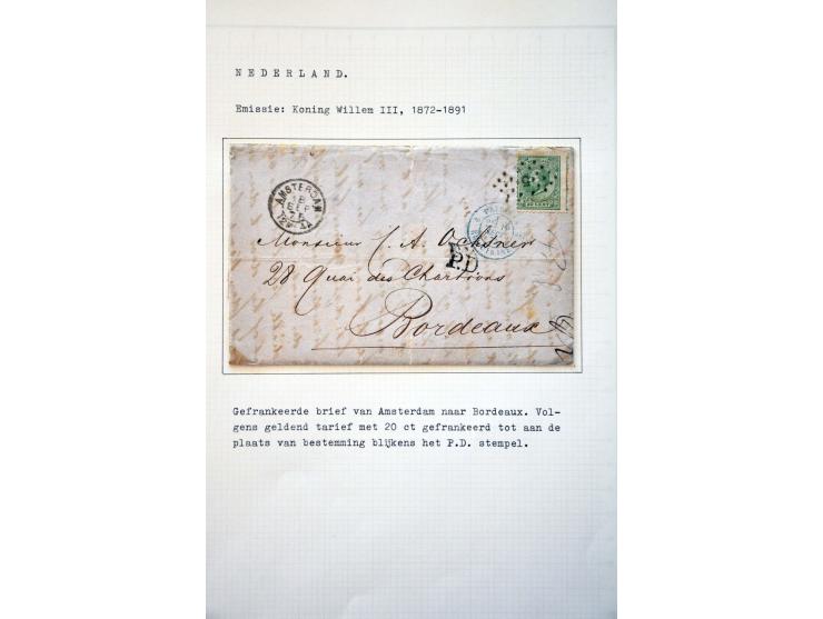 emissie 1872, gespecialiseerde collectie met tandingen, stempels en veel poststukken met beter materiaal, keurig beschreven e