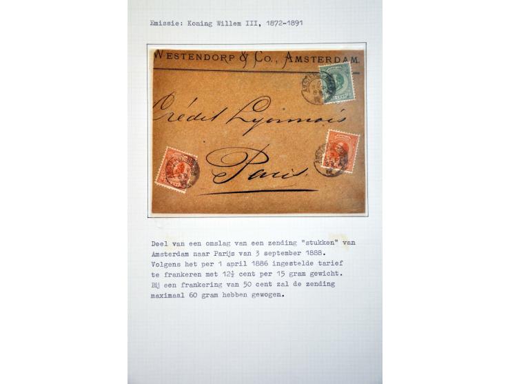 emissie 1872, gespecialiseerde collectie met tandingen, stempels en veel poststukken met beter materiaal, keurig beschreven e