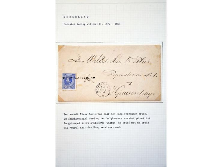 emissie 1872, gespecialiseerde collectie met tandingen, stempels en veel poststukken met beter materiaal, keurig beschreven e