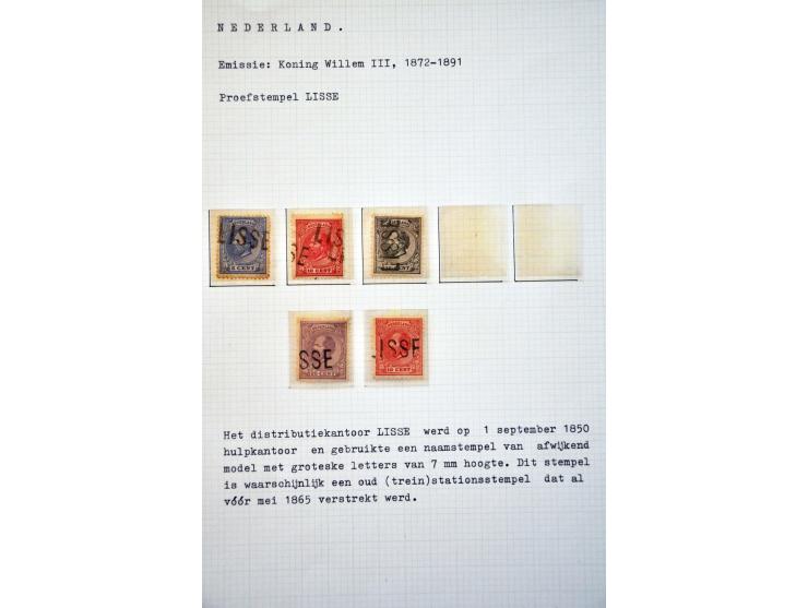 emissie 1872, gespecialiseerde collectie met tandingen, stempels en veel poststukken met beter materiaal, keurig beschreven e