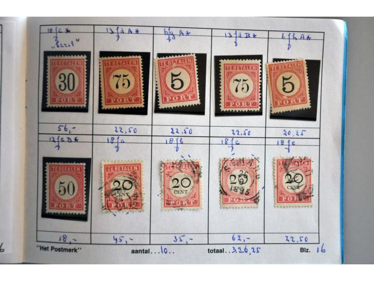 19 gelopen rondzendboekjes met beter materiaal o.a. nrs. 1-3 gestempeld en Ned.-Indië 1 en 2 gestempeld en veel port * w.b. p