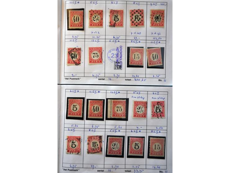 19 gelopen rondzendboekjes met beter materiaal o.a. nrs. 1-3 gestempeld en Ned.-Indië 1 en 2 gestempeld en veel port * w.b. p