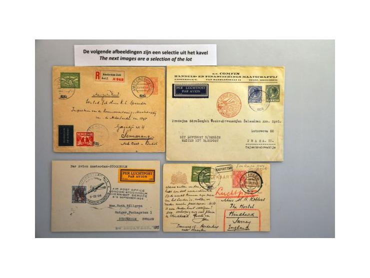 collectie speciale vluchten (ruim 150 ex.) met beter materiaal w.b. iets buitenland (o.a. Zeppelinpost) in 2 albums