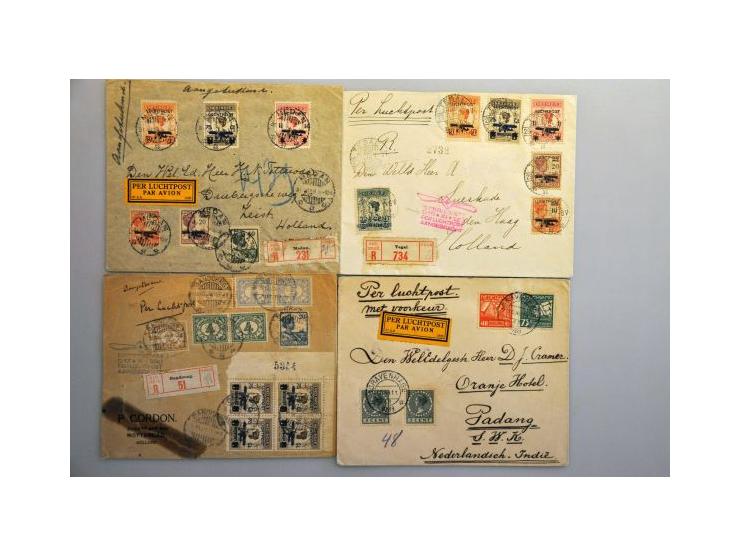 collectie speciale vluchten (ruim 150 ex.) met beter materiaal w.b. iets buitenland (o.a. Zeppelinpost) in 2 albums