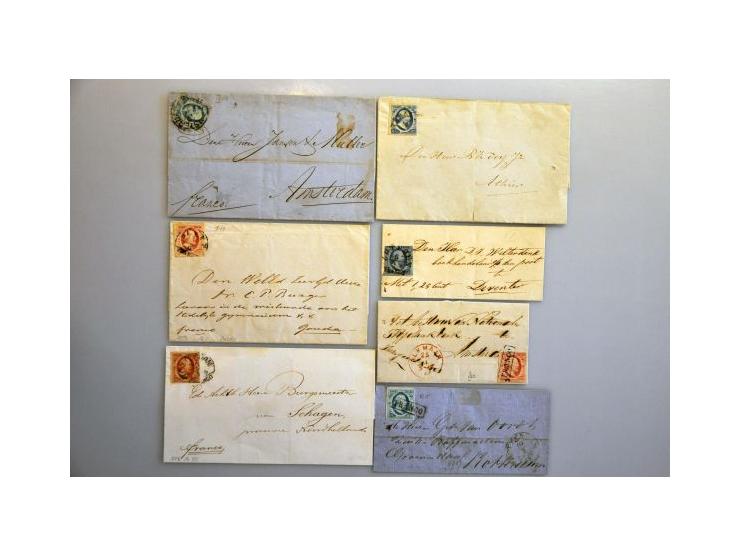 collectie en voorraad **/* en gestempeld in envelop,  2 albums en 2 insteekboeken 