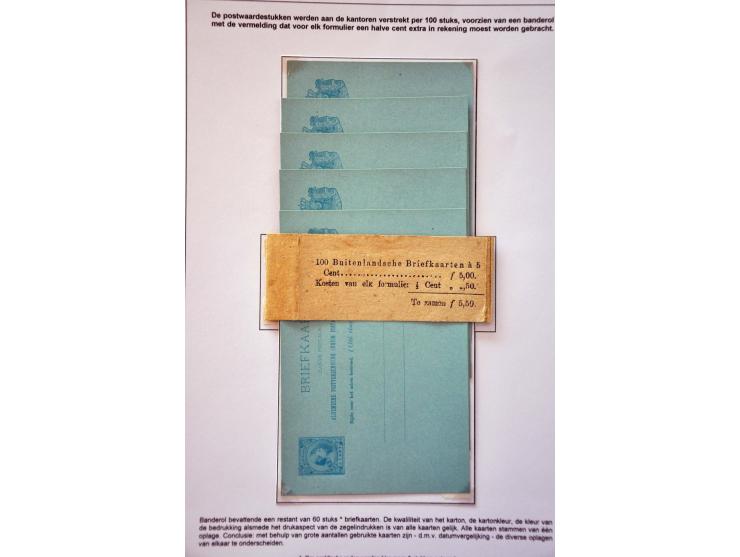 emissie Hangend Haar, gespecialiseerde collectie w.b. postwaardestukken, oplages etc. op bladen