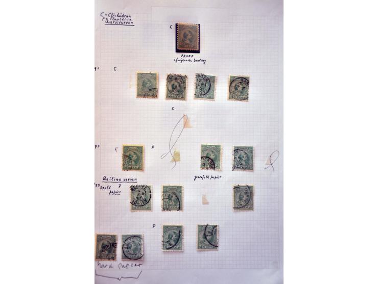 emissie Hangend Haar, gespecialiseerde collectie w.b. postwaardestukken, oplages etc. op bladen