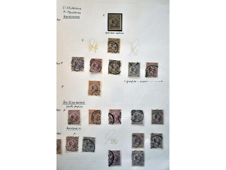 emissie Hangend Haar, gespecialiseerde collectie w.b. postwaardestukken, oplages etc. op bladen